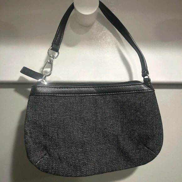 Guess Black Quilted Clutch with Silver Hardware - Picture 2 of 4